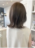 福山市美容院Caary人気 春夏ヘア透明感くすみグレージュカラー