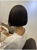 ミニボブ 切りっぱなし 縮毛矯正 ストレートボブ まとまる