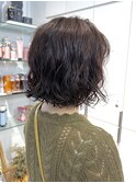 デジタルパーマレイヤーカット顔周り前髪ショートボブ/池袋