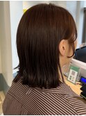 外はねボブ耳掛けボブ顎下ボブカッパーブラウン楽チンヘア銀座