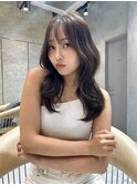 韓国風顔まわりレイヤーカットくびれヘアハイライトカラー仙台
