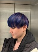 グラデーション寒色カラーマッシュケアブリーチデザインカラー