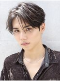 束感メンズセンターパート刈り上げツーブロックダウンパーマ