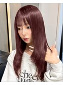 ピンクベージュ/ハッシュカット/前髪カタログ/顔周りカット/大宮