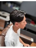 センターパートツーブロ