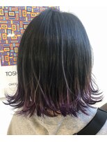 ボリスビアン 学園店(BorisVian)&nbsp;毛先が可愛いバイオレット外ハネボブ