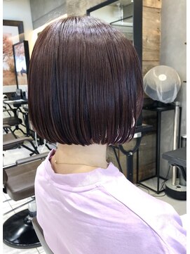 トルネード(TORNADO) 切りっぱなしボブ　タンバルモリ　韓国風　チェリーブラウン☆