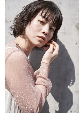 ハナビ(Hanabi) グレージュシースルーバングショートサイド