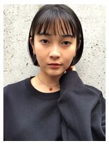 エムスラッシュ 表参道(M.SLASH)&nbsp;表参道/カットが上手い/イヤリングカラー/ミニボブ/透けバングl