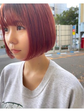 ニューポリシー(NEWpOLICY) ボブ/ワインレッドカラー/髪質改善