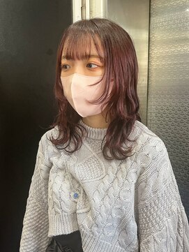 ホワイト 梅田(white) #レッドブラウン×顔まわりウルフ風