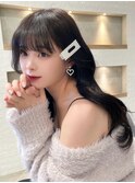 バレッタアレンジが可愛いお顔まわりカット 学割U24