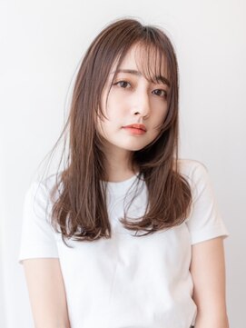 ハバナ 渋谷(HAVANA) 20代30代大人可愛い斜めバンググレージュカラー/レイヤーカット