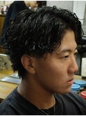 波巻きハイライトアップバングツーブロックマッシュ