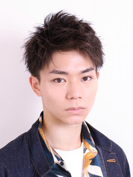 ネイビー(NAVY) アップバングショート メンズパーマ