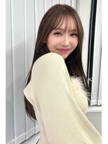 ランズ(LANDS)&nbsp;くすみベージュカラー　前髪カット 【韓国ヘア 大阪 梅田】