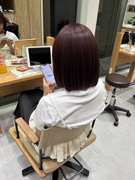 ヘアーアンドスパ メル(hair&spa m.e.l by origami) 大人ピンクカラー　ジューシーピンク