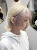 ウルフカット/ショートボブ/ハイトーンカラー/【渋谷】