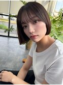 大人女子の艶ブラウンボブで韓国風ベージュカラー郡山で人気◎