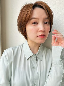 カバーヘア ブリス 志木南口駅前店(COVER HAIR bliss) ふんわり丸みショート/前髪なし透明感カラー似合わせカットp志木