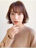 ミディアムレイヤー、外ハネボブ、グレージュ、脱白髪染め☆