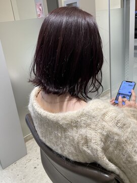 ヘッズ 高木瀬店(HEADS) レイヤーカット 外ハネボブ グレージュ 髪質改善 暗髪 20代 艶髪
