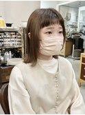 オン眉ボブ×顔まわりレイヤー