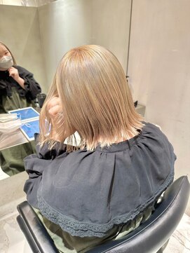 ラミ(L'ami) 外ハネボブ/ぱっつんボブ/ブリーチオンカラー