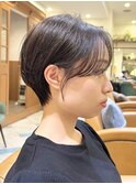 カールセミディシアカラー姫カットダークアッシュショート