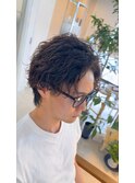 #センターパート#波巻きスパイラル#メンズパーマ#下関美容室