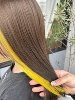 シアート(SHEART)&nbsp;イヤリングカラー黄色×明るめオリーブカラー