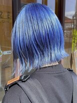 ブレイズヘアー(BLAZEhair) 【外でもキレイ★】ネイビーブルー×ブリーチ4回