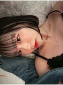 黒髪インナーカラーグレージュアンブレラカラーボブ