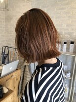 フェーデヘアーデザイン(fede hair design)&nbsp;オレンジブラウン/外はねボブ/くびれヘアー/ブリーチ