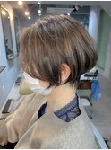 ☆お客様style☆白髪ぼかしハイライト×ひし形ショート