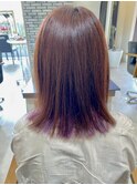 切りっぱなしロブ×インナーカラー