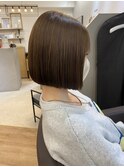 縮毛矯正×縮毛ボブ×ボブ縮毛×前下がりボブ×グレージュ
