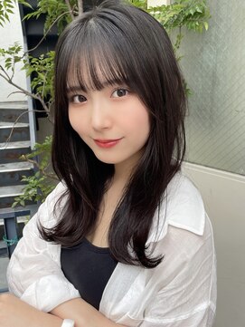 プラチナ(PLATINA) PLATINA上田のネイビーブラックカラーのくびれロング