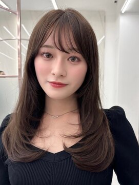 コア 銀座(COA) 黒髪/グレーベージュ/レイヤーロング/前髪パーマ/韓国風の神