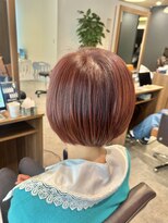 ビスポーク(BESPOKE)&nbsp;20代30代40代ブリーチなしレッド暖色系カラー大人ボブ透明感小顔
