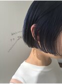 【栗本浩司】ブルーブラック×ミニボブ