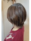 くびれボブ　外ハネ　前髪あり