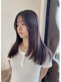 美髪韓国ラベンダー小顔前髪レイヤーカット髪質改善