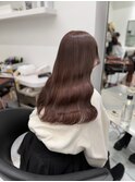 12649ミルクティーベージュ姫カットレイヤー韓国くすみベージュ