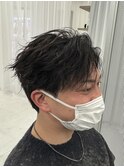 ニュアンスパーマフェザーパーマフェザーショートセンターパート