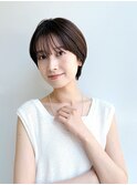 大人ショート丸みマッシュひし形前髪あり丸顔さんK20250515