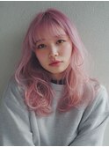 ゆるふわミディ × ピンクベージュ[伊丹駅/髪質改善]