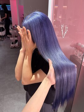 ダズリングディア(Dazzling Deer) 紫/青/ロング/裾カラー/デザインカラー/ストレート