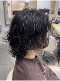 グランジサーフカールツイストシャドウパーマアクティブショート
