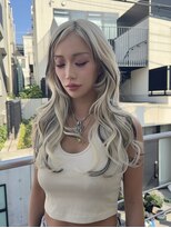 ローレン(Rollen)&nbsp;エクステ80本でホワイト&ブラックローライトデザインカラー風
